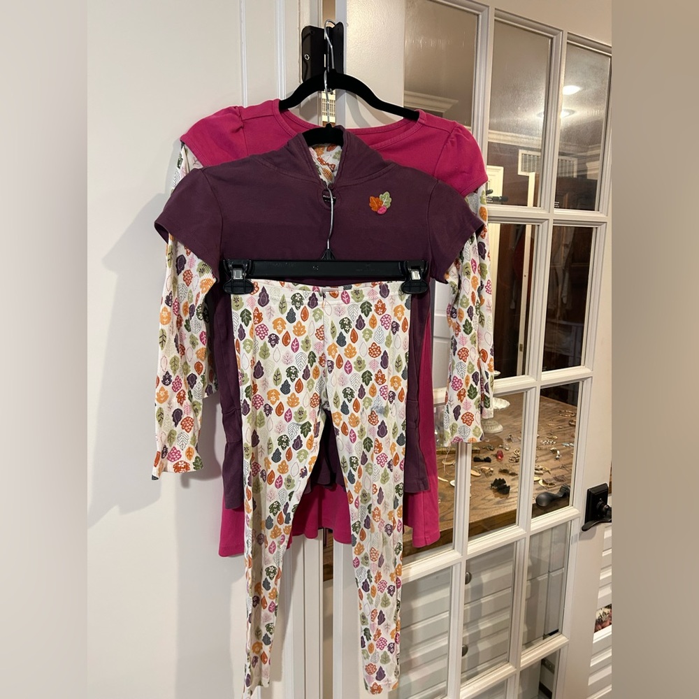 Two girls Gymboree dresses and matching leggings, size 8